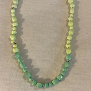 Elegant Green and Yellow Beaded Necklace
